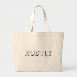 Bolsa Tote Grande Tipografia Moderna Hustle