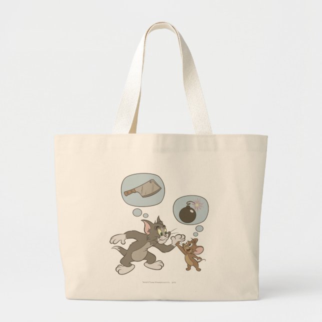 Bolsa Tote Grande Tom and Jerry Evil Thoughts (Frente)