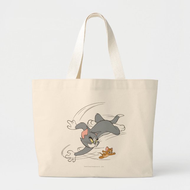 Bolsa Tote Grande Tom e Jerry Chase Virar (Frente)