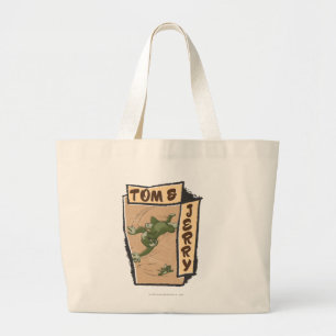 Bolsa Tote Grande Tom e Jerry em um sofá de Tan