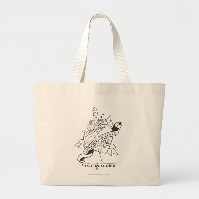 Bolsa Tote Grande Tom e Jerry Inimies para sempre 1 (Frente)