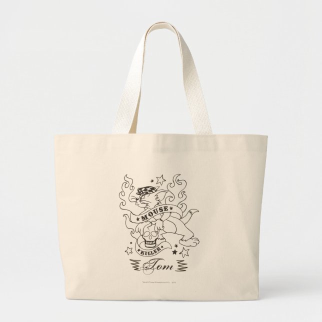 Bolsa Tote Grande Tom Mouse Killer Tatuagem 1 (Frente)