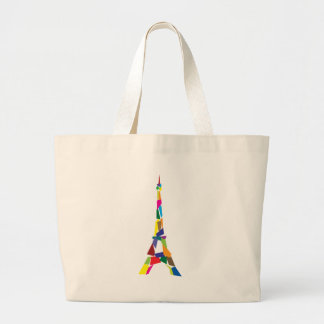 Bolsa Tote Grande Torre Eiffel abstrata, France, Paris