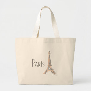 Bolsa Tote Grande Torre Eiffel da Cinza PARIS