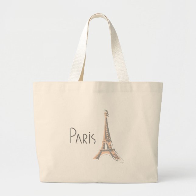 Bolsa Tote Grande Torre Eiffel da Cinza PARIS (Frente)