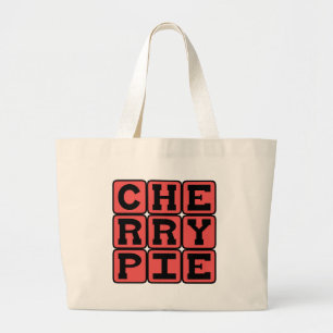 Bolsa Tote Grande Torta de Cereja, Delicioso Sobremesa