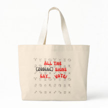 tote bag beige todos os sinais gráfico de voto