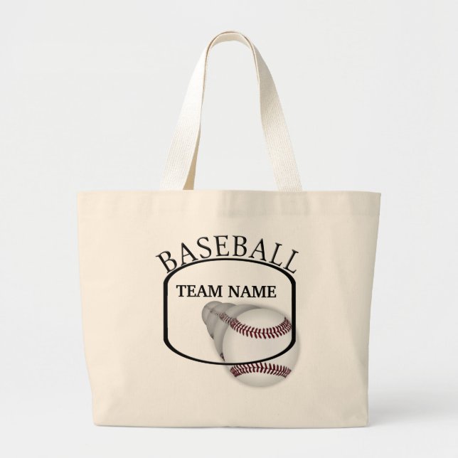 Bolsa Tote Grande Tote Bag da Equipe de Baseball (Frente)