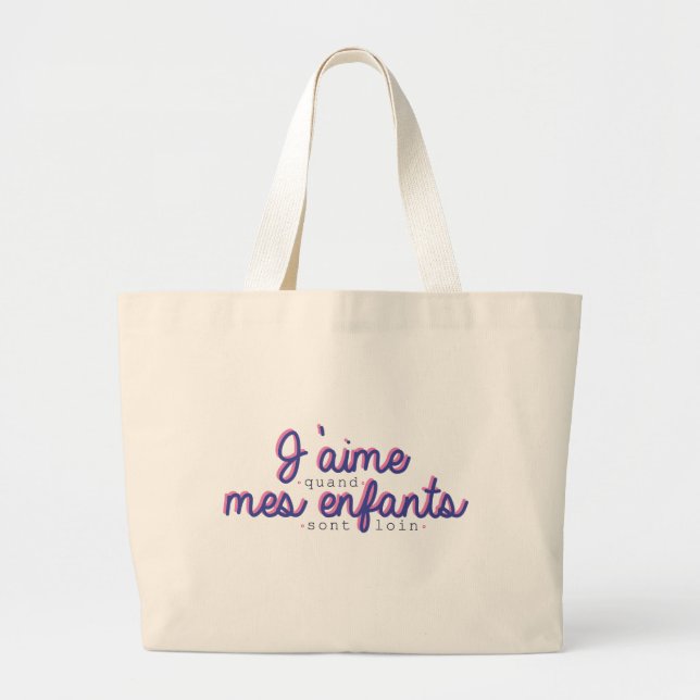 Bolsa Tote Grande Tote bag J'aime mes enfants (Frente)