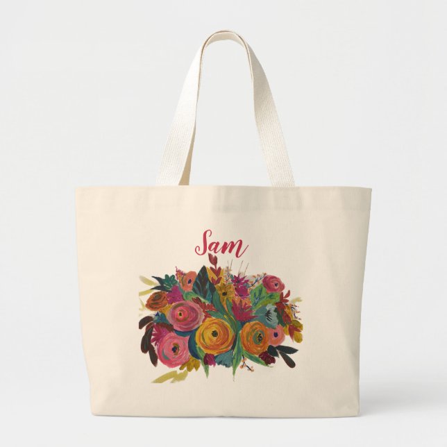 Bolsa Tote Grande Tote Bag "Love Blooms" (Frente)