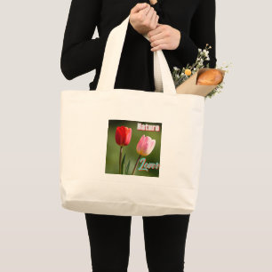 Bolsa Tote Grande Tote Bag "Nature Lover" - Tulip Design