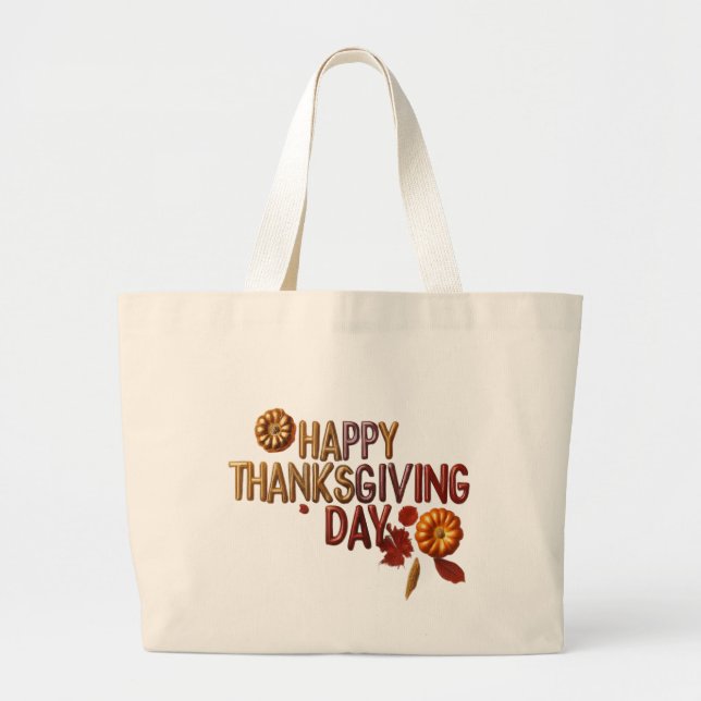 Bolsa Tote Grande Tote Bag Personalizável para Comprar Feriados e Pr (Frente)