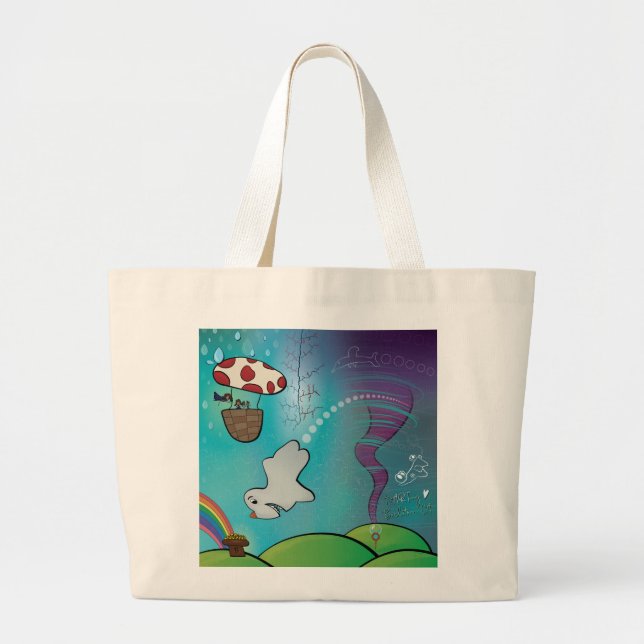 Bolsa Tote Grande Tote Bag - Sharknado (Frente)