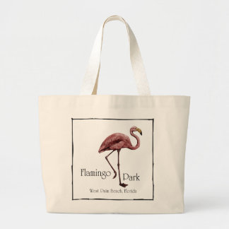 Bolsa Tote Grande Totebag do parque do flamingo