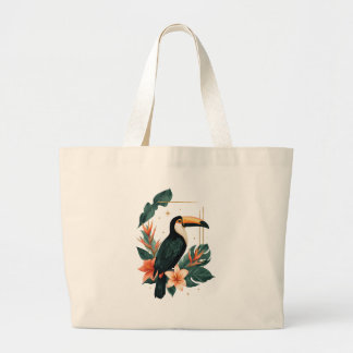Bolsa Tote Grande Toucan Muse Tropical Botanical Tote Bag