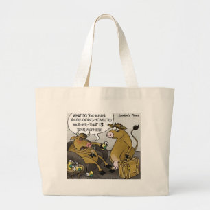 Bolsa Tote Grande Touro de Vaca Divorce Cartoon Engraçado Presentes 