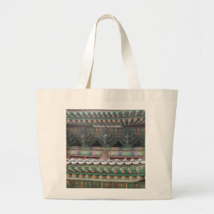 Bolsa Tote Grande Trabalho de arte do Palácio Coreano Suave e Natura
