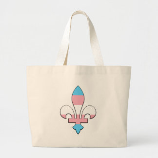 Bolsa Tote Grande Transgender pride fleur-de-lis
