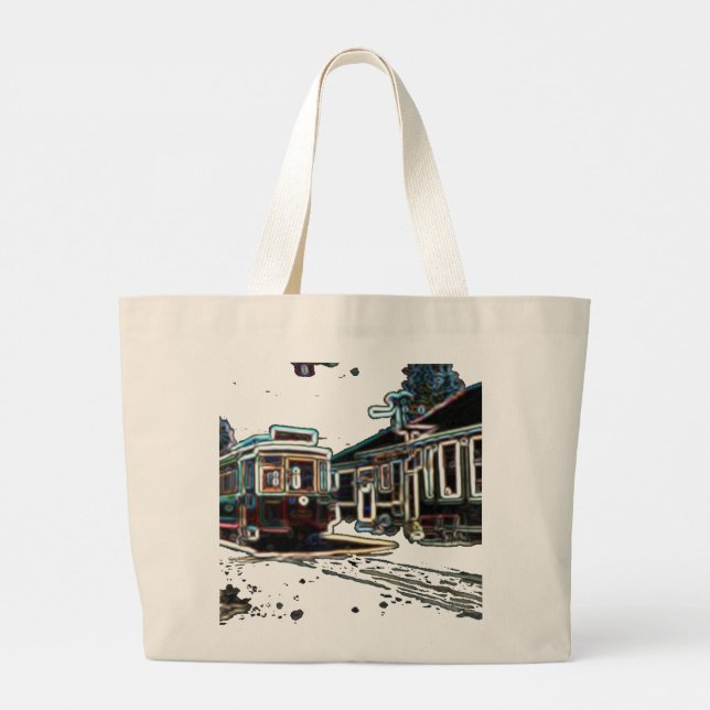 Bolsa Tote Grande TRC Neon Streetcar em stn Natural Tote Bag (Verso)