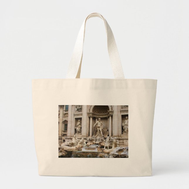 Bolsa Tote Grande Trevi Fountain Roma Itália Viagem Foto (Frente)