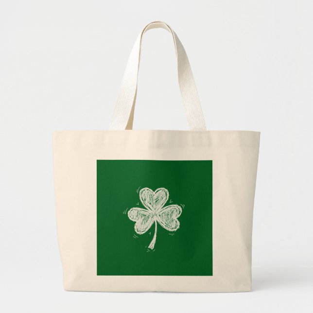 Bolsa Tote Grande Trevo Esboçado  (Frente)