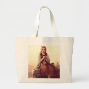 Bolsa Tote Grande Tricô De Menina