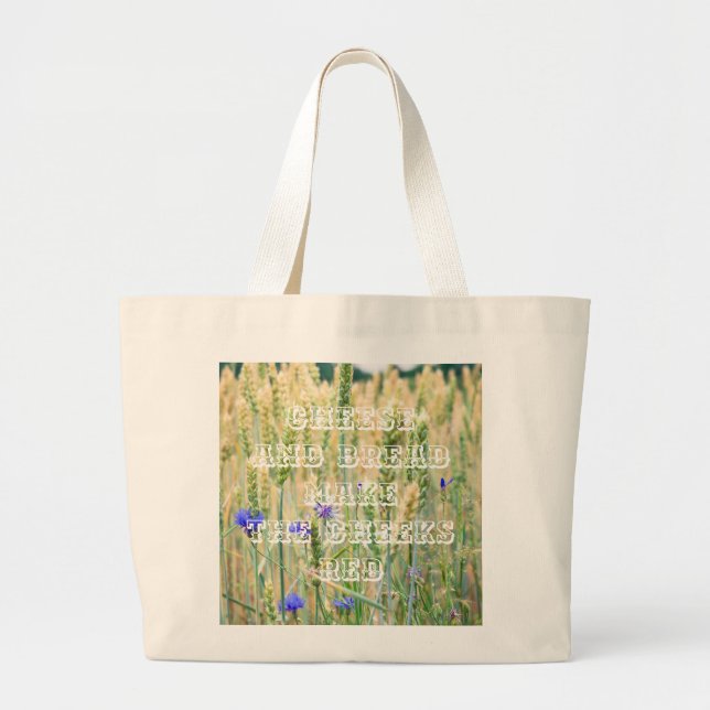 Bolsa Tote Grande Trigo de Verão com flores de milho (Frente)