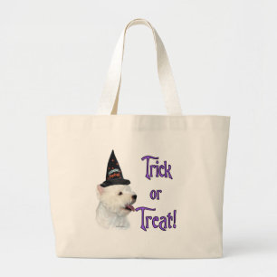 Bolsa Tote Grande Trilha de Terrier Branco da Highland Ocidental