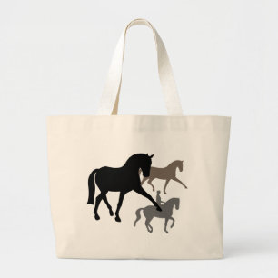 Bolsa Tote Grande Trio dos cavalos do adestramento