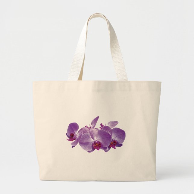 Bolsa Tote Grande Trio roxo da orquídea (Frente)
