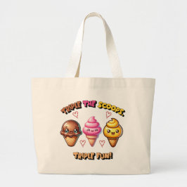 Bolsa Tote Grande Triple os Scoops, Triple Divertido!