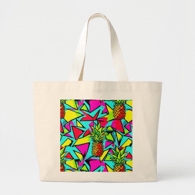 Bolsa Tote Grande Tropical Pop Pineapple (Frente)