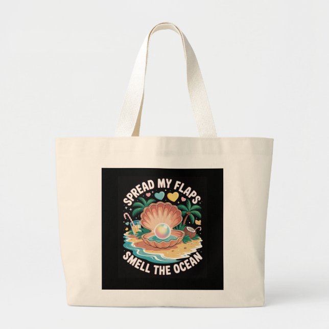 Bolsa Tote Grande Tropical Tease  Spread My Flaps, Smell the Ocean  (Frente)