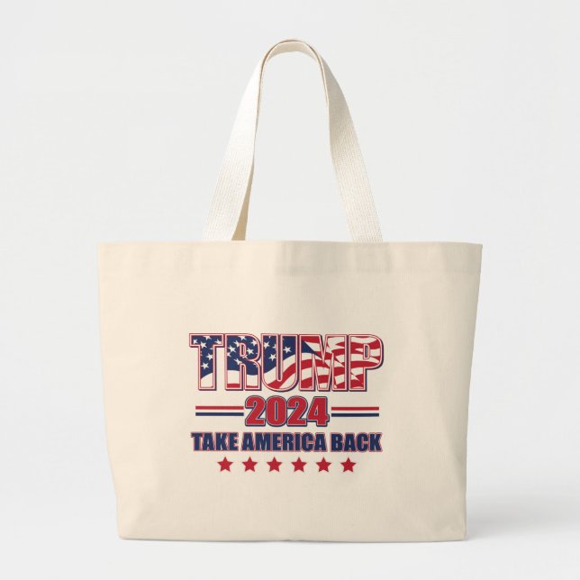 Bolsa Tote Grande Trump 2024 Retire a América (Frente)