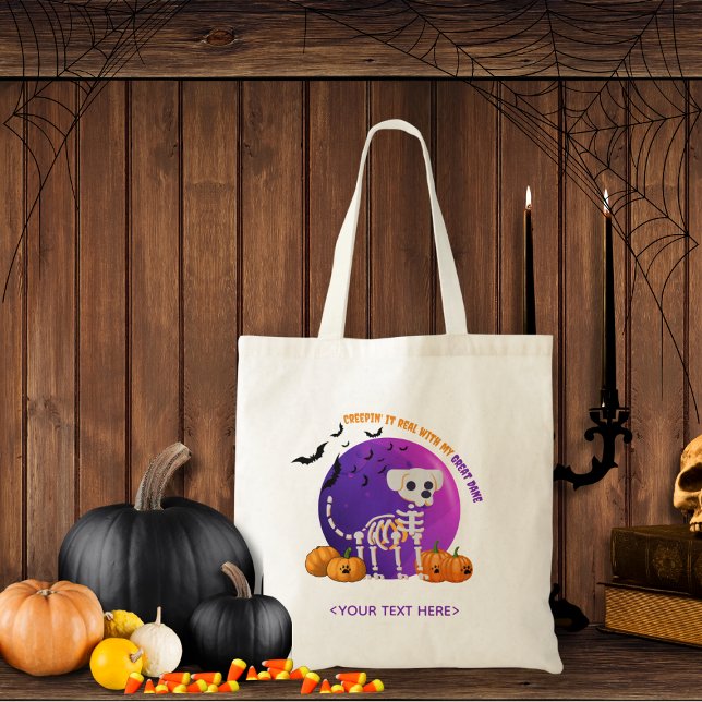 Bolsa Tote Grande Truque de Dia das Bruxas ou Saco de Tote de (Trick or Treat OR show up to the Halloween party in style. Represent your favorite dog breed!!)