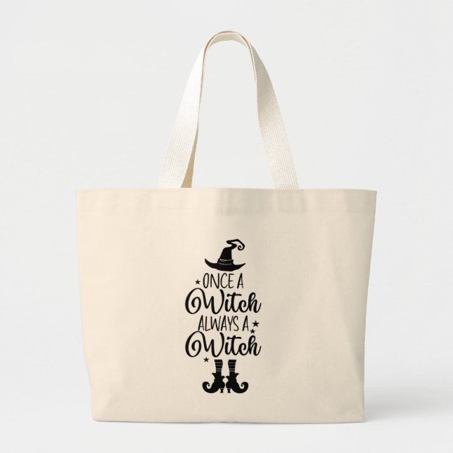 Bolsa Tote Grande Truque de Halloween ou Trate Tote Bag (Frente)
