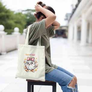 Bolsa Tote Grande Truque ou tratamento do fantasma coquette