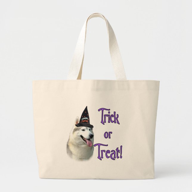 Bolsa Tote Grande Truque Siberian Husky (Frente)