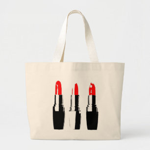 Bolsa Tote Grande Tubos de Batom Vermelho