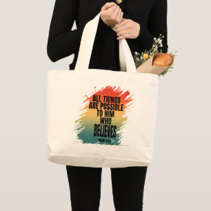 BOLSA TOTE GRANDE TUDO É POSSÍVEL PARA ELE QUE ACREDITA