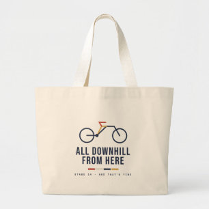 Bolsa Tote Grande Tudo Morro Abaixo Daqui Aventura Retro de Montanha