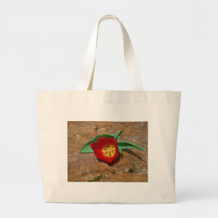 Bolsa Tote Grande Tulipa Vermelha primavera