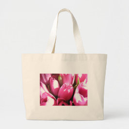Bolsa Tote Grande Tulipas Rosa