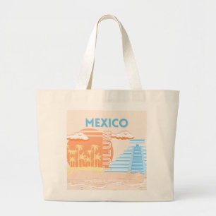Bolsa Tote Grande Tulum, México, Viagem Art, Summer Beach