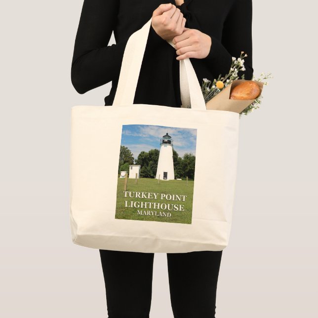 Bolsa Tote Grande Turco Point Lighthouse, Maryland Jumbo Tote Bag (Frente (produto))