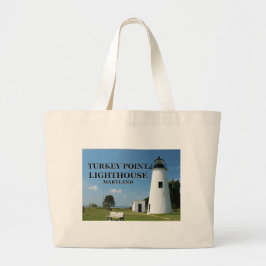 Bolsa Tote Grande Turco Point Lighthouse, Maryland Jumbo Tote Bag