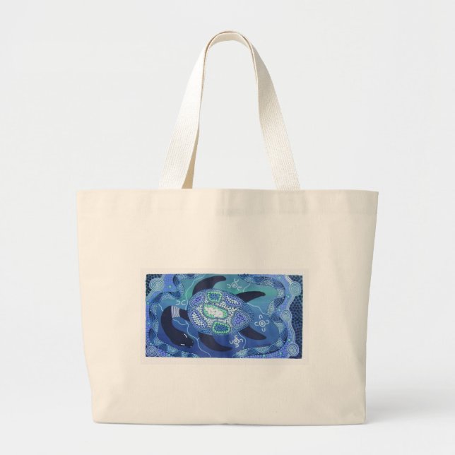 BOLSA TOTE GRANDE TURTÃO AZUL (Frente)