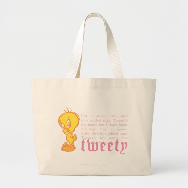 Bolsa Tote Grande Tweety "I Am A Sweet Little Bird" (Frente)