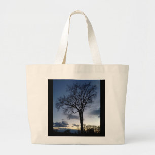 Bolsa Tote Grande Twilght na árvore na sacola do inverno