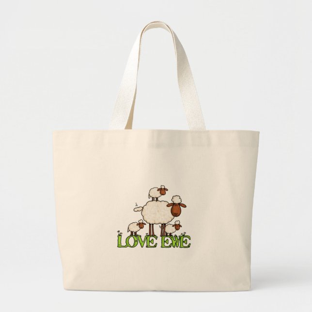 Bolsa Tote Grande txt da ovelha do amor (Frente)